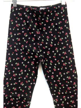 2003 Gymboree Holiday Magic Black Leggings Flowers Cherries sz 8 NWOT Lettuce